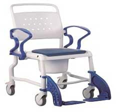 Silla de Ducha y WC Bonn REBOTEC con Reposabrazos Abatibles y Asiento Acolchado