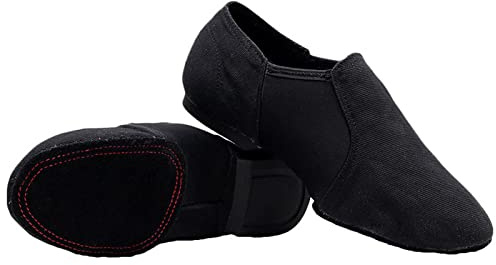 ZHENSI Chaussures De Danse Jazz, Chaussures Plates De Ballet Modernes pour Femmes Toile À Semelle Fendue pour Intérieur Et Extérieur