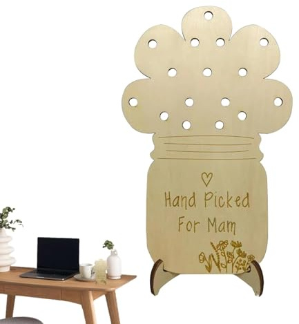 Hand Picked Flower Holder | Wooden Lightweight Hand Picked Flower Stand - Flower Arrangement, Mother's Day Hand Picked Flower Holder For Mom, Living Room, Dining Room
