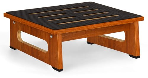 Un marchepied en Bois de 14CM pour Adultes et Personnes âgées avec revêtement en Caoutchouc antidérapant, pour l'intérieur et l'extérieur, Aide au Lever en Bois Portable pour Salle de Bain