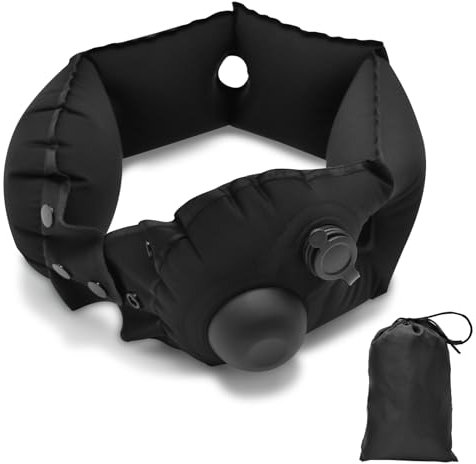 JNUYISW Reisekissen, Nackenkissen Flugzeug Aufblasbar Ultraleicht Tragbare Nackenstützkissen Nackenhörnchen Erwachsene mit Aufbewahrungstasche für Flugzeug, Zug, Auto, Reisen, Camping, Büro