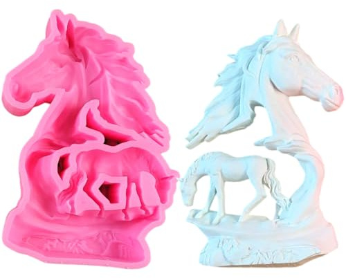 Horse Silicone Molds, Big Horse and Little Horse Candle Mold for Soap Soy Wax DIY Handcraft, Animal Epoxy Resin Mold for Party Home Dinner Festive Days Decoration