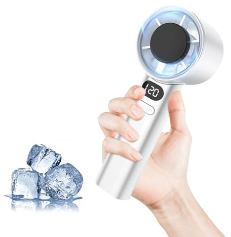 Journeyside Ventilateur a Main, Mini Ventilateur Portable, Vent Super Fort à 120 Niveaux, 1200 MAh Durée de Vie de La Batterie Super Longue, Adapté à Une Utilisation Intérieure et Extérieure