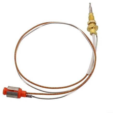 Volakebeing Par de cables termostáticos para estufa de gas, accesorios de quemador de tornillo de cabeza de cobre, componentes de estufa de cocina (aguja corta de 40 cm)