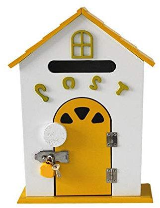 NSTVVEE Cassetta Postale retrò in Legno, Cassetta dei Suggerimenti, con Serratura, per Posta, Lettere e giornali, Decorazione da Giardino per Matrimoni (Nero Blu Exorcist1)