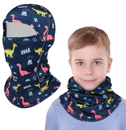 TAGVO Termisk balaclava för barn för pojkar flickor 4–12 år, multifunktionell vindtät varm mössa under hjälm, skidåkning, hel ansiktsmask med halsvärmare för barn, utomhus, snowboard, cykling