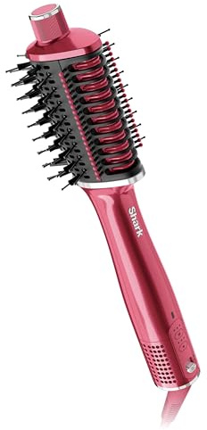 Shark Glossi 2-in-1 Hot Tool and Air Glosser Raspberry, Salon Quality, Cermaic Plates, Volumise, Frizz Free, Gloss Lock, All Hair Types HT302UKBP