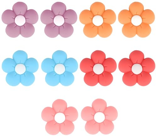 Penitue 10pcs Knitting Needle Stoppers, Silicone Point Protectors for 2.5-9mm Needles, Knit Needle End Caps Covers with Storage Box for DIY Knitting Accessories and Gadgets (Flower Design)