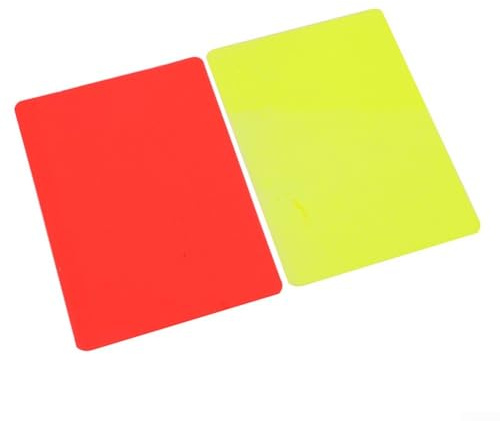 Besttoolifes Lot de cartes rouges et jaunes pour arbitres de football, cartes de punition de match de football, cartes de discipline de football en PVC, carton rouge et paire de cartes jaunes