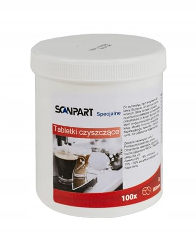 Scanpart Pastillas limpiadoras para cafeteras automáticas, 100 unidades. Eliminación eficaz de los aceites del café. Higiene del sistema de preparación