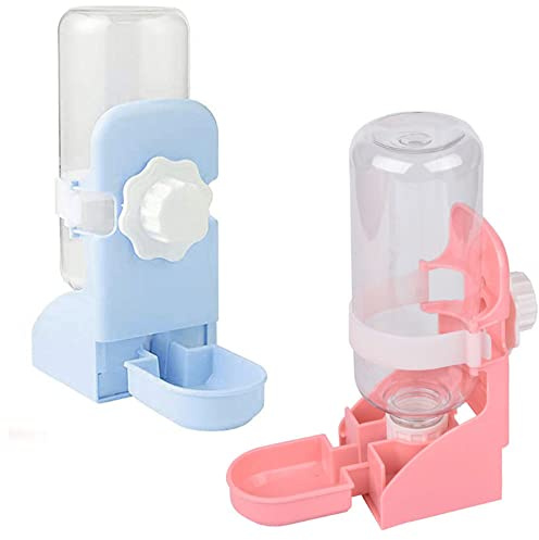2Pcs 17oz Rabbit Water Bottle No Drip, Small Pet Suspended Water Dispenser for Cage, Hanging Automatic Small Animal Water Bowl for Bunny Chinchilla Hedgehog Ferret Hamster