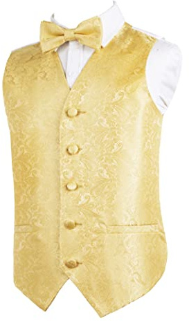 Alizeal Conjunto clásico de pajarita y chaleco de traje para niños