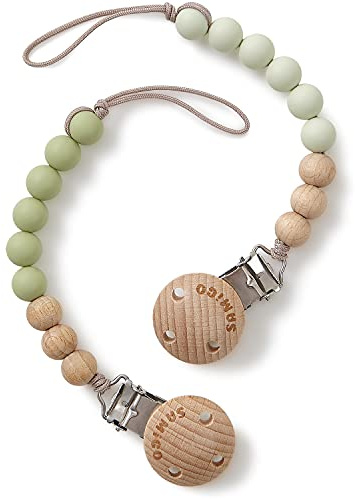 SAMiGO Pacifier Clips Holders Silicone Paci Binky Clips for Baby Boys and Girls - 2 Pack