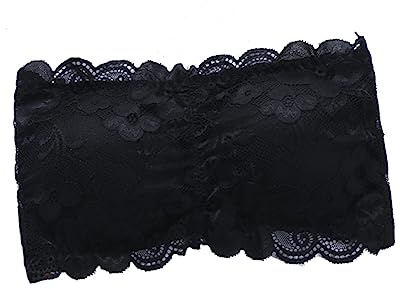 FOYTOKI Bandeau Axelbandslösa Behåar Off The Shoulder Toppar För Kvinnor Blommiga Toppar För Kvinnor Plus Size Off Shoulder Sömlösa Linne Sovbehåar Spets Bandeau Topp Blommor
