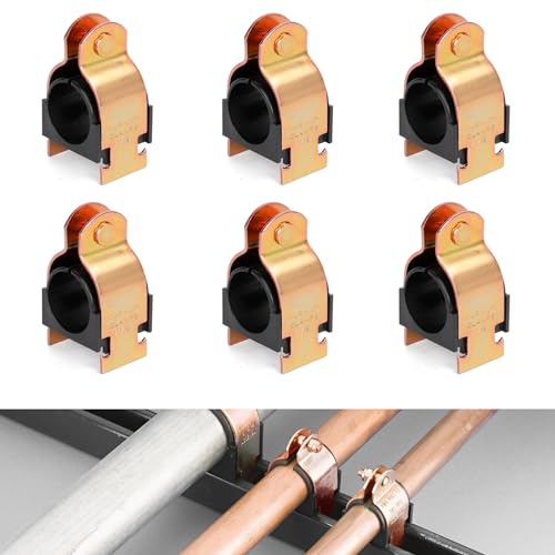 Forestchill Rubber Cushion Strut Clamp, 6 Pcs High Temperature Resistance Zinc-plated Strut Clamps for Copper Pipes, Galvanized Tubings, PEX Pipes, and Gas Pipings (1-1/2 Inch)