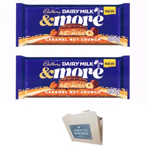Dairy Milk and More Nutty Praline Crisp, Dairy Milk and More, Caramel Nut Crunch For the True Chocolate Lover (200g Pack Of 2, Caramel Nut Crunch)