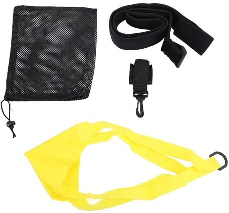 Set da Allenamento Professionale per Paracadute da Nuoto, Set di Cinture per Allenamento di Resistenza Al Nuoto Sicuro, per Nuoto, Sport Acquatici (YELLOW)