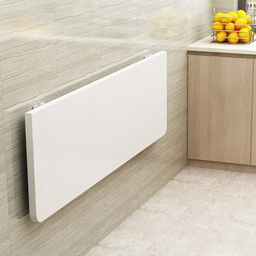 Folding Wall Table for Kitchen Fold Down Dining Table Breakfast Bar Table Floating Side Table Work Desk (L60cm 70cm 80cm 90cm 100cm 120cm) Ideal Space Saving Solut