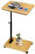 KUKKUME Beistelltisch C Form Höhenverstellbar mit Rollen Kleiner Tisch Bambusholz und Metall Couchtisch Sofatisch Kaffeetisch 360° Rotierend Betttisch Side Table für Wohnzimmer und Schlafzimmer