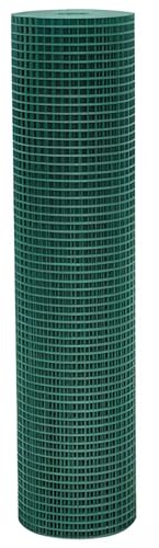 EffeDecor Rete Metallica Plastificata per Recinzione 50/60/80/100/120/150 cm Elettrosaldata Rivestita in PVC Verde Rotolo 25 MT per Recinzioni da Giardino,Animali,Piante Maglia 12,7x12,7 mm (60 cm)