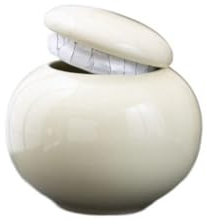 Scatola portaoggetti in ceramica vintage, barattolo sigillato per foglie di tè, caffè, cosmetici, contenitore ermetico multiuso (beige-rotondo)