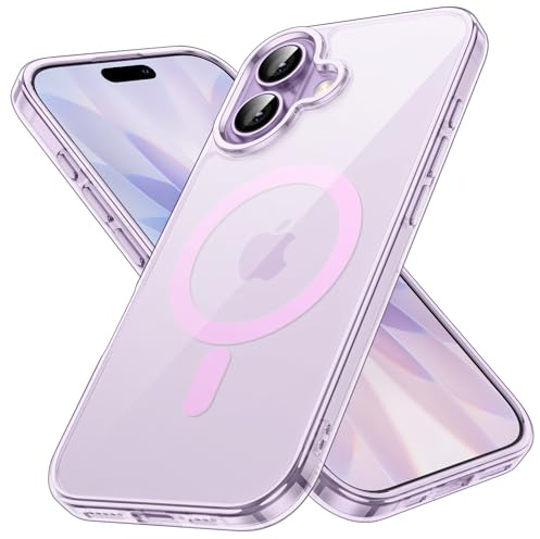 JETech Coque Magnétique pour iPhone 17 6,3 Pouces Compatible avec MagSafe, Étui Housse Antichoc Bumper, Arrière Transparent Anti-Rayures (Violet)