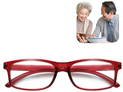 Reading Glasses+4.5,Blue Light Blocking Glasses for Women and Men,Classic Rectangular Frame with Spring Hinges and Scratch Resistant Lenses,Lightweight Blue Light Glasses,Comfortable Wear(Red)