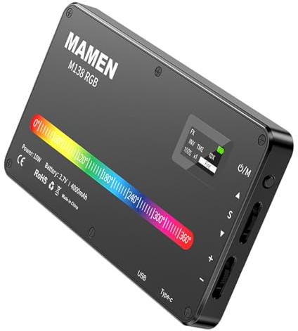 KAHDGSS Video De Teléfono Inteligente Profesional Luz 2500k 9000K Cámara Teléfono LED Color Ajustable para Luz Profesional Móvil para La Creación Contenido