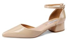 QUEEN HELENA Décolleté con Tacco Basso Scarpe Eleganti a Punta Chiusa Donna ZM9905 (Nude, Sistema Taglie Calzature EU, Adulto, Donna, Numero, Media, 39)