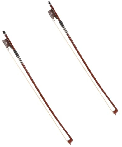 TOPBATHY 2 Piezas de Arco para Violín 1/8 Pelo de Caballo Natural, Material de Sándalo Rojo, Bien Equilibrado y Suave, Adecuado para Práctica de Estudiantes y Niños