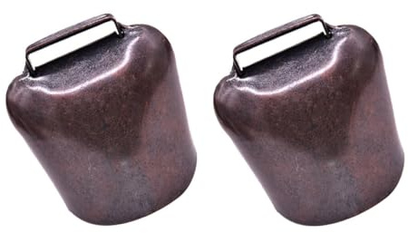 Housoutil Campanelle per Animali da Allevamento 2 Pezzi, Campane Spesse in Ferro Bronzo Rosso, Campanelli da Appendere per Pecore Cavalli Mucche Suono Nitido e Funzione Anti-smarrimento