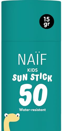 Naïf - Stick solare per bambini - SPF 50 - Dai 3 anni - Protezione UVA e UVB - Resistente all'acqua - Dermatologicamente testato - Senza microplastiche - Senza profumo – 15 g