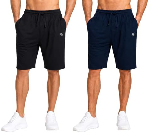 Bahob® Men's Jersey Short with Pockets Cotton Summer Shorts with Elasticated Waistband Jogging Shorts S-3XL (UK, Alpha, XL, 3XL, Regular, Regular, MJS-169-B)