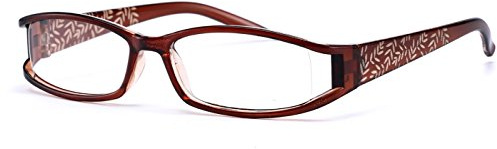 4sold Feuilles Slim Mosaic Lunettes de Lecture/de vue 0.00-0.50, 0.75, 1.00, 1.50, verre transparent (Brown, 0.50)