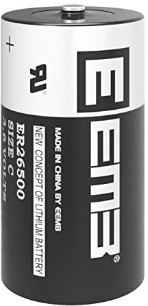 EEMB ER26500 C Size 3.6V Lithium Batterie High Capacity Li-SOCL₂ Nicht wiederaufladbar Akkus LS26500 SB-C01 TL-2200 für TPMS Pkw-Reifendrucküberwachung, Smartcard-Instrument, Stromzähler