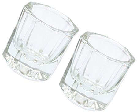 SOLUSTRE 2 Stück Kristall Dappenglas Nail Art Schale Acryl Flüssigkeitsbehälter Maniküre Zubehör Für Nageldesign Und Pflege