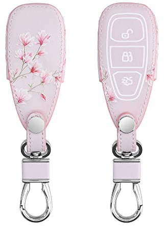 kwmobile Autoschlüssel Hülle kompatibel mit Ford 3-Tasten Autoschlüssel Keyless Go - Kunstleder Schutzhülle Schlüsselhülle Cover