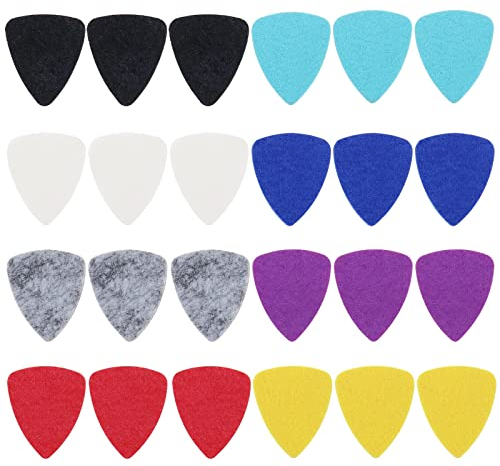 Be In Your Mind 24 Stück Gitarren Filz Plektren Gitarrenplektren Ersatz Kompatibel mit Ukulele Klassische Gitarre Nylonsaiten Bass-Ukulele