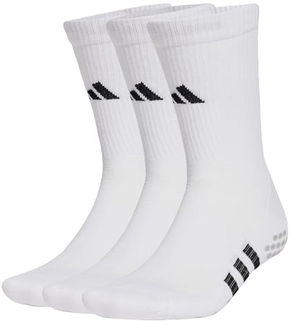 adidas Unisex Kinder Performance Cushioned Crew Grip Socks 3-Pairs Pack, White/Black, 34-36 EU