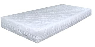 BDW Colchón de Espuma - H2 de firmeza Media - para bebé, niños, Cama Individual - con Funda desenfundable y Lavable con Cierre rápido -Antialérgico - Doble Cara - Elástico - Blanco - 160x80x8cm
