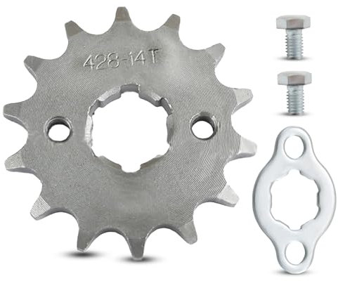 Mtanlo 428-14T Vorderritzel 17 mm Zähne Motorrad Ritzel Motor Kegelkettenritzel Engine, 428-14T Vorderrad für 50 cc 70 cc 90 cc 110 cc 125 cc Dirt Pit Bike Mini Fahrrad ATV 4 Räder Moped