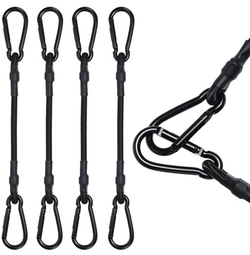 LOOGI Bungee Cords with Carabiner, 4 Set 30 cm (30cm x 4pcs)