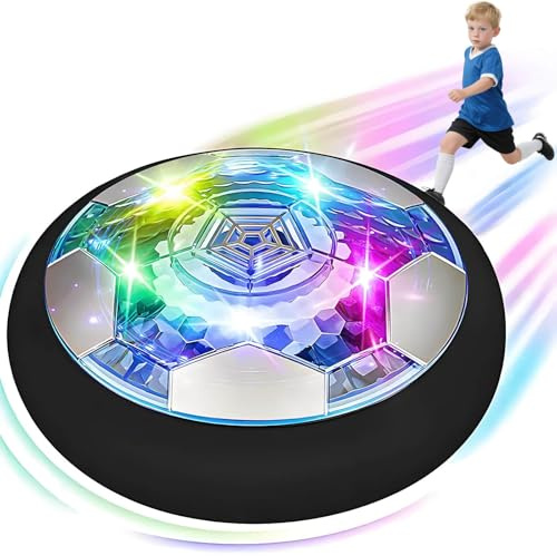 DxxD Balón Fútbol Flotant, Recargable Pelota Futbol Interior Exterior con Luces, Juguete Niños 3 4 5 6 7 8 9 10 Años, Futbol Air Power Soccer, Juegos de Futbol, Regalos Navidad Cumpleaños Infantil
