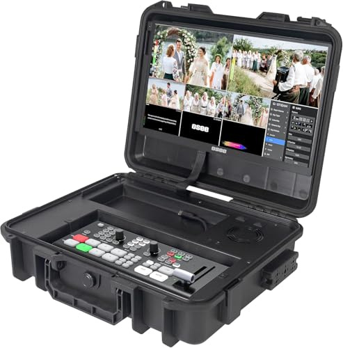 Osee GoStream Duet Video Mixer Kit All in One Multi-Camera Video Switcher Recorder Player Kit 4 HDMI&SDI in USB-C I/O with 14 Inch Monitor Built-in DC-to-Type C Cable NDI (Free Activated)