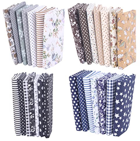 Sewroro 28stücke Teiliges Patchwork Baumwollstoff Handmade DIY Stoffe in Schwarz Muster Für Kinderkleidung Puppen Heimdekoration Und Nähprojekte