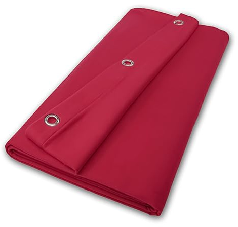 MoltonMarkt B1 Molleton de scène confectionné – Rideau Molleton occultant Opaque avec œillets de 16, idéal pour Film, Photo, théâtre & événements – 3 x 3 m, 300g/m2, Rouge Cerise