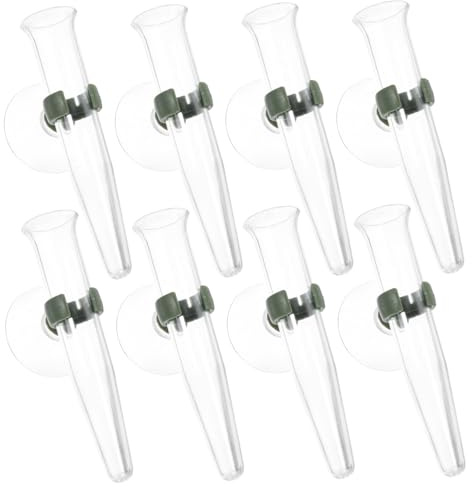 TOYANDONA 8 Piezas Tubos de Almacenamiento con Ventosa para Orquídeas y Flores Tubos de Agua para Floristería Soporte Transparente para Riego y Conservación