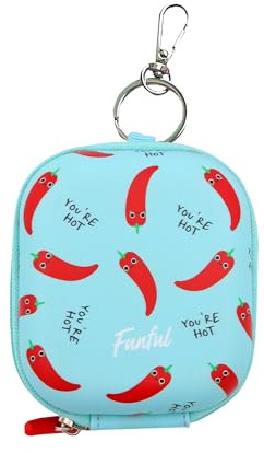 FUNFUL Mini Estuche Original para Gadgets de Chili para Darle Picante a la Vida, Funda para Guardar Objetos como Auriculares, Cables etc (con Llavero y Mosquetón para Transportar)