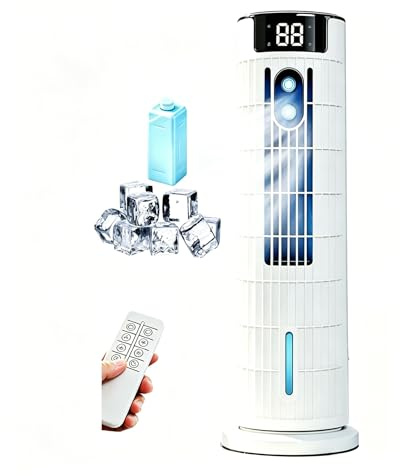 Condizionatore Portatile Senza Tubo 4 in 1, Raffreddatore d’Aria, Telecomando + Touch Con Raffreddamento Potente | Raffreddamento Con Umidificazione | Vento Forte Fino A 7,5 m/s|Silenzioso Efficiente