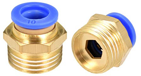 sourcing map Straight Pneumatic Push to Quick Connect Fittings G1/2 Male x 10mm Tube OD 2pcs
